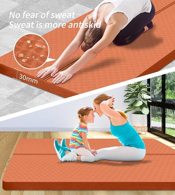 nuveti Large Exercise Mat - 15mm/20mm/30mm Thick Yoga Mat | Workout Mat for Fitness, Yoga, Pilates, Stretching & Floor Exercises for Women & Men with Free Carrying Bag