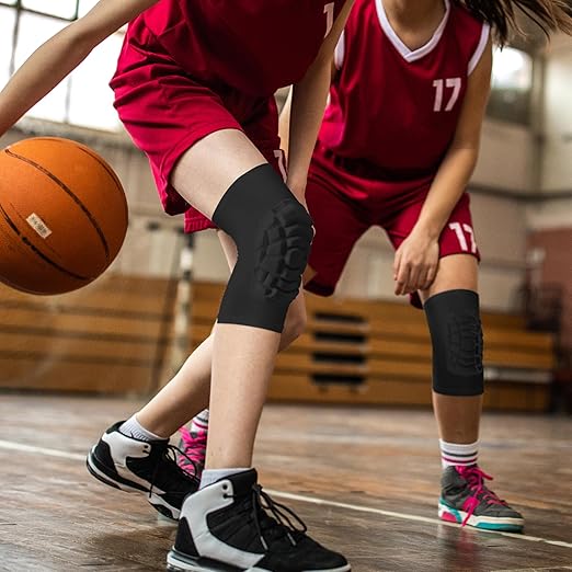 Wrestling Knee Pads for Kids Youth Adult, Knee Compression Sleeve for Basketball Volleyball Football, 1 Pair Short Knee Pads Sleeves ((#2) Black-2pcs,Large)