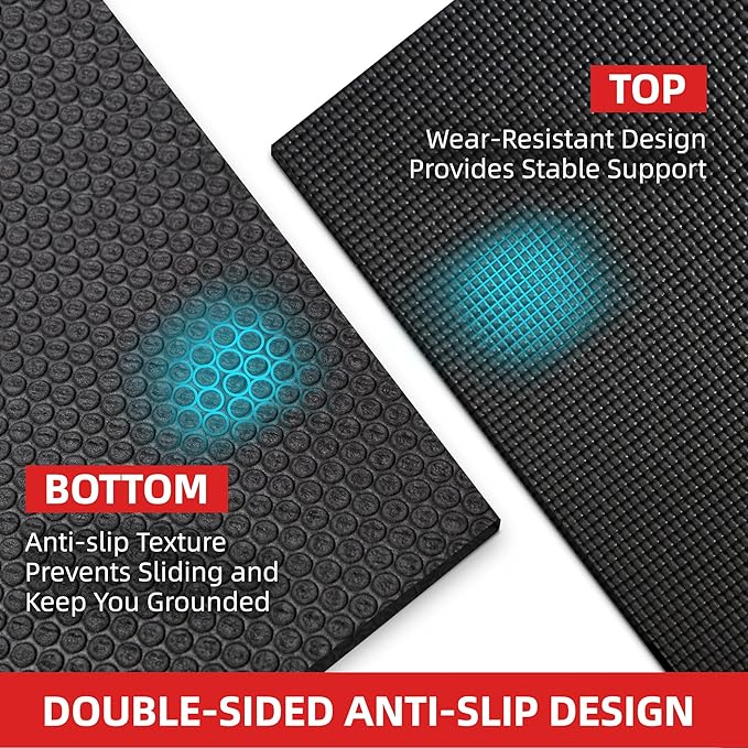 GymCope Extra Large Exercise Mat, 10'x6'/9'x6'/8'x6'/7'x5'/6'x4'(8mm) Thick Workout Mat for Home Gym & Garage Flooring, Shoe-Friendly, High-Density, MMA, HIIT, Weight Lifting, Cardio&Strength