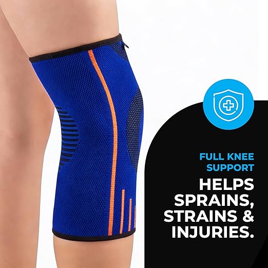 VITTO Kids Knee Brace - Osgood Schlatter Knee Brace Youth, Compression Sleeve for Boys and Girls from 4-14 years old (Blue, XL)