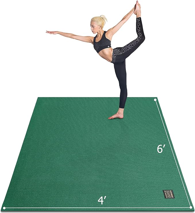 GXMMAT Large Yoga Mat 6'x4'/6'x6'/7'x5'(7mm/9mm), Extra Thick Workout Mats for Home Gym Flooring,Ultra Comfortable Non-Slip Quick Resilient Barefoot Wide Exercise Mat for Pilates,Stretching,Meditation