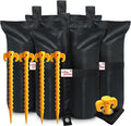 Tradesparker 4-Pack Large Sand Bags - Heavy Duty Empty Fillable Weight Bags for Canopy Tent, Gazebo Stabilization and Outdoor Use, Black
