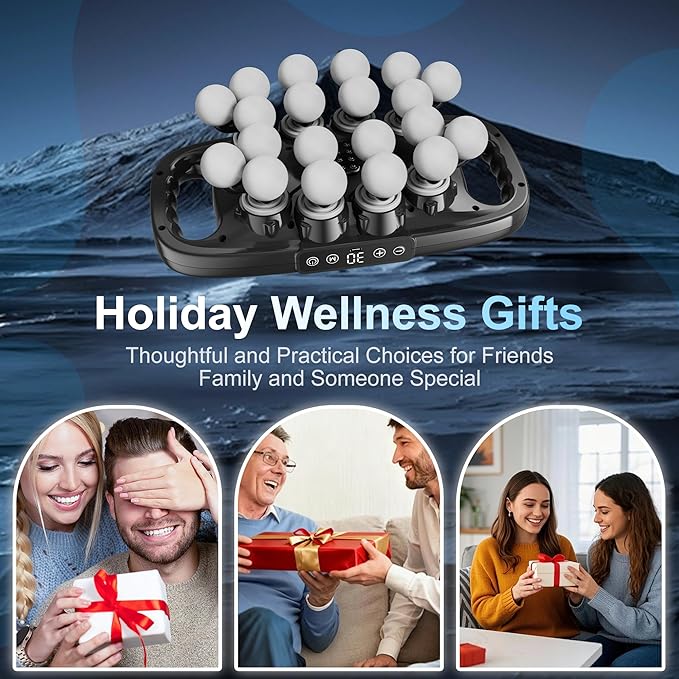 LEERCON Massage Gun Deep Tissue, Body Massage for Back Neck Shoulder Legs Pain Relief with 9 Modes & 30 Intensities - Percussion Muscle Massager Gun, Gift for Athletes Men Women