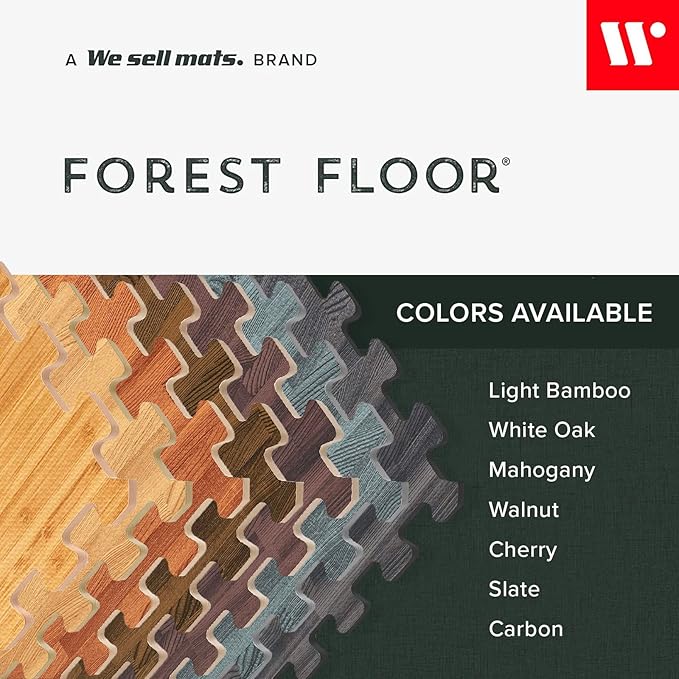 Forest Floor 3/8 Inch Thick Printed Foam Tiles, Premium Wood Grain Interlocking Foam Floor Mats, Anti-Fatigue Flooring – Stylish Flooring Solution