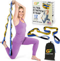 Gradient Fitness Stretching Strap for Physical Therapy, 12 Multi-Loop Stretch Strap 1.5" W x 8' L, Neoprene Handles, Physical Therapy Equipment, Yoga Straps for Stretching, Leg Stretcher.