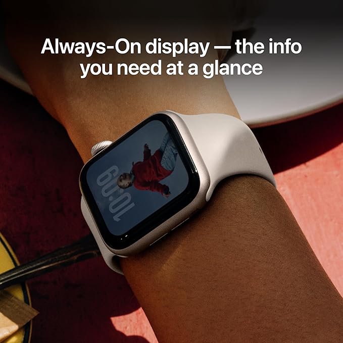 Apple Watch SE 3 [GPS 44mm] Smartwatch with Midnight Aluminum Case with Midnight Sport Band - M/L. Fitness and Sleep Trackers, Heart Rate Monitor, Always-On Display, Water Resistant