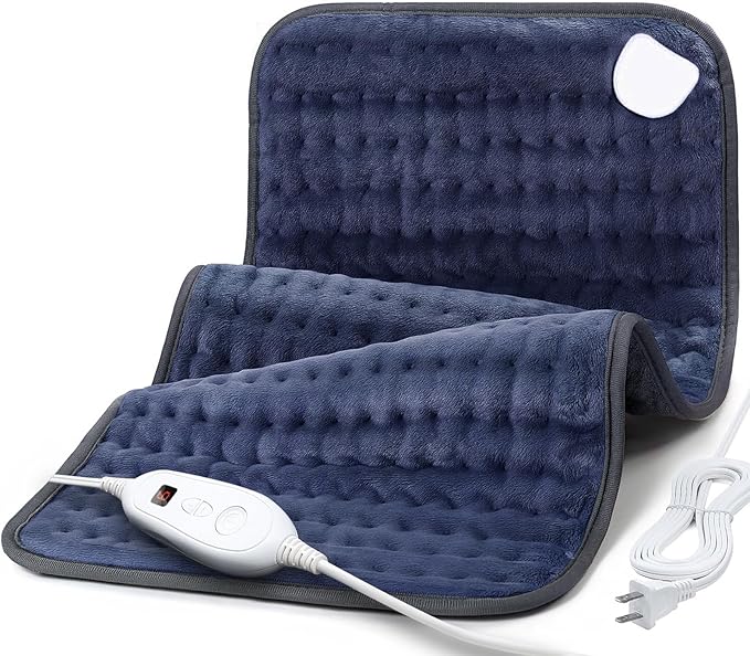 DAILYLIFE Heating Pad for Back Pain Relief, 12" x 24" Electric Heating Pads for Cramps, Back with 6 Heat Settings, Fast-Heating Technology, Auto Shut Off, UL Certification, Dark Blue