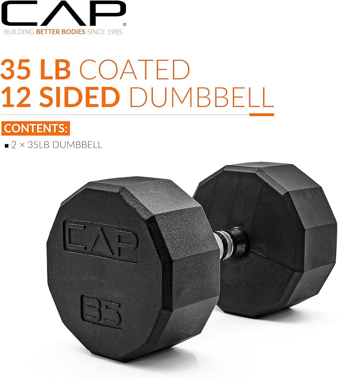 CAP Barbell Coated Dumbbell Weight | Multiple Options Pairs & Sets