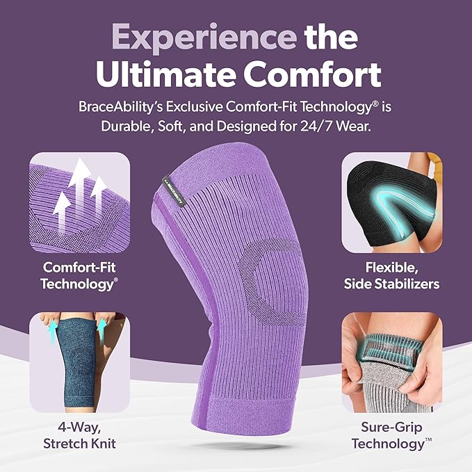 BraceAbility Knee Compression Sleeve - Knit Knee Pain Brace for Men or Women, Arthritis Relief, Meniscus Tear, Running, Workout, Sports, Swelling, Athletic Support for Joint Stability (Teal, XL/2XL)