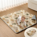 Blissful Diary Portable Baby Play Mats for Floor, Thick Cushioned Foldable Baby Crawling Mat for Indoor Outdoor, Non-Slip & Washable Kids Playmat for Tummy Time Activity, Earth Tones 43" X 43"