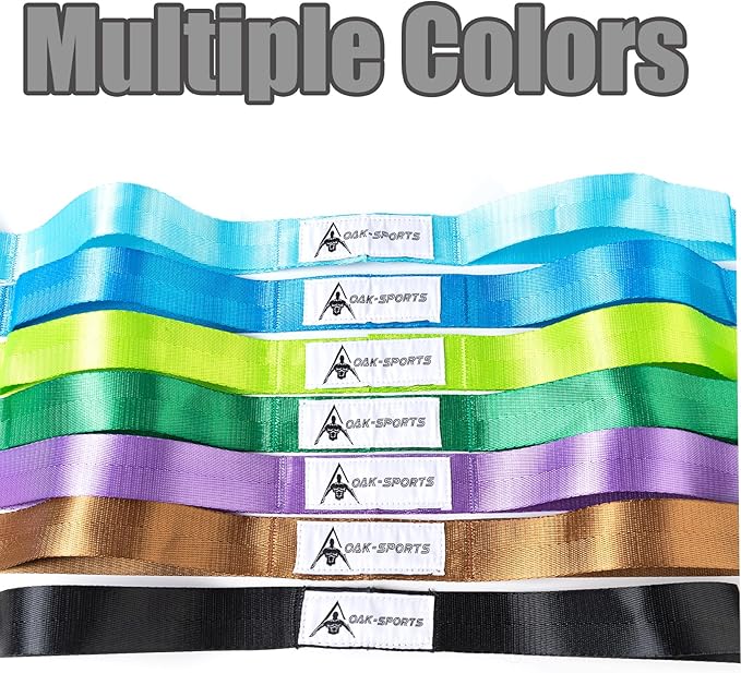 Oak-Sports Stretching Strap Yoga Strap for Physical Therapy with 10 Loops, Yoga Straps for Stretching, Upgraded Non-Elastic Stretch Band for Pilates, Dance and Gymnastics with Workout Guide