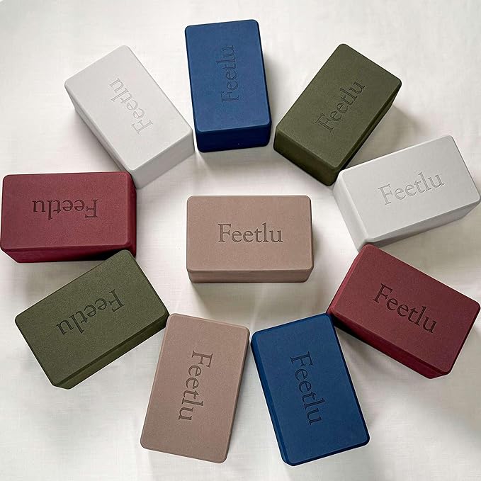 Yoga Blocks 2-Pack – High-Density EVA Foam, 9"x6"x4", Non-Slip & Odorless, Lightweight (0.77 lbs), for Yoga, Pilates, Meditation, Balance & Flexibility