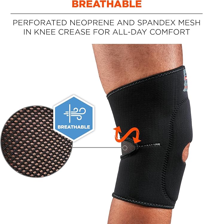 Ergodyne ProFlex 615 Knee Sleeve, Black, Medium