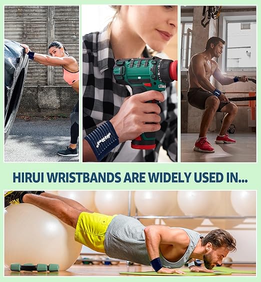 HiRui 2-Pack High-Elastic Wrist Support Straps Wrist Compression Bandage - Wrist Wraps Wristbands for Carpal Tunnel Arthritis Tendonitis Weightlifting Tennis Basketball - Breathable Soft (Navy Blue)