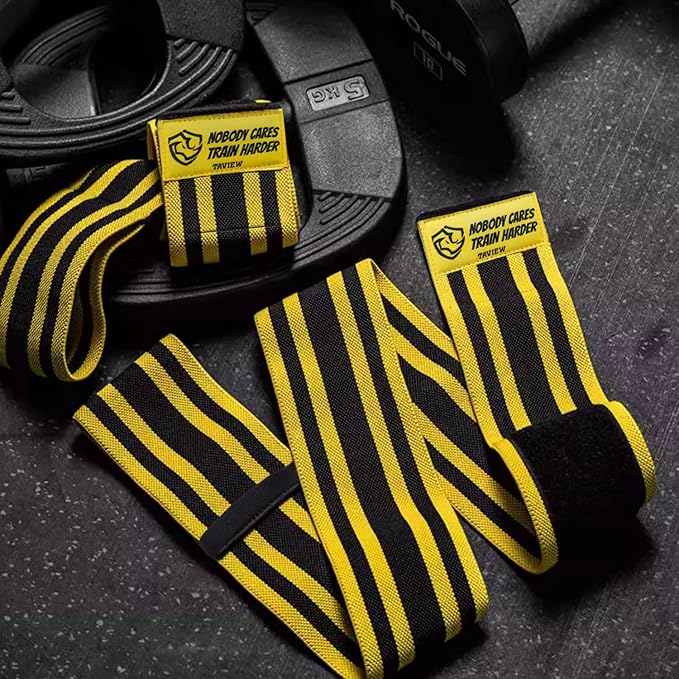 TAVIEW Elbow Wraps for Weightlifting (1 Pair), 47" Elastic Elbow Support & Compression Powerlifting, Fitness, Cross Training & Gym Workout - Elbow Straps for Weight Lifting