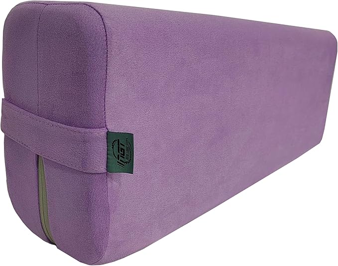 NGT new guide steps Yoga Bolster Pillow for Meditation and Support - Rectangular Yoga Cushion Foam Wedges Washable Suede Pillowcase for Men and Women with Carry Handles.…