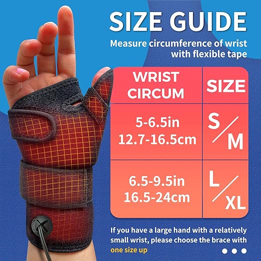 sticro Thumb & Wrist Heating Pad for Hand Arthritis, Heated Wrist Wrap Brace for Sprains Thumb, Tendonitis Pain Relief for Left/Right Hand (S)