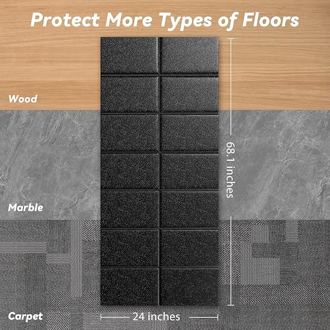 Walking Pad Mat – 68" x 24", 0.2" Thick Non-Slip Treadmill Mat for Carpet Floors & Hardwood, Shock Absorbing Exercise Mat & Under Treadmill Mat for Floor Protection in Home Gym