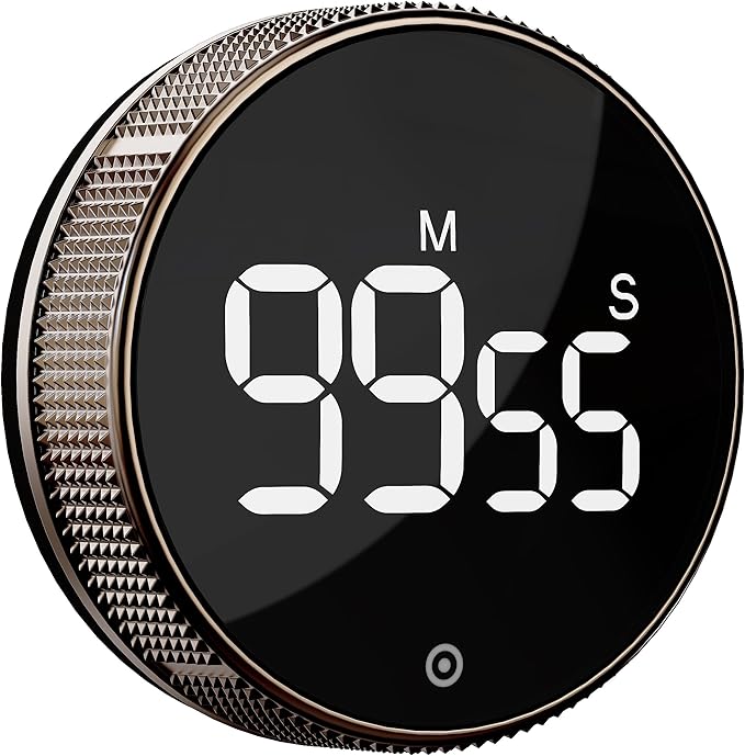 BlueSnail Kitchen Timer with LED Digital Display Smart Efficana for Home Classroom Gym Office, Volume and Brightness Adjustable Productivity Timer (Guncolor)