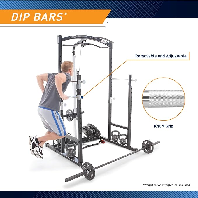 Marcy Strength Training Home Gym Cage with Pulley System for Weightlifting, Bodybuilding, Full Body Workout Equipment for Home Exercise