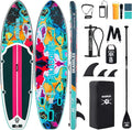 10’6’’ Inflatable Stand Up Paddle Board (SUP) for Adults and Youth with Non-Slip Deck – Complete Accessories Kit, for Fishing, Yoga, Fitness & Family Fun
