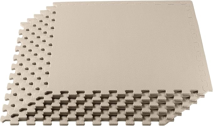 We Sell Mats 3/8" Thick Multipurpose EVA Foam Exercise Floor Mat, Interlocking Tiles, Anti-Fatigue for Home or Gym