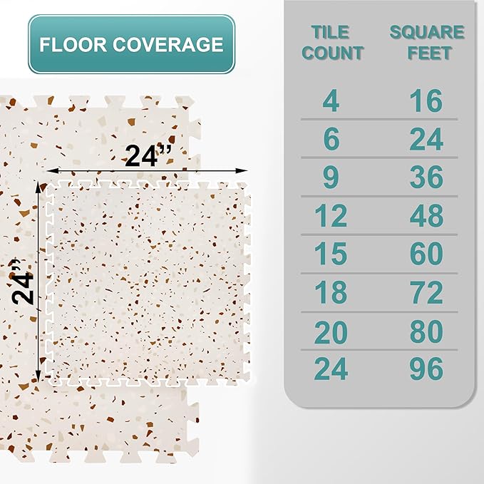 Sorbus Wood Grain Floor Tiles Foam Mat EVA Interlocking Mats Tile 3/8-Inch Thick Flooring Wood Puzzle Exercise Mats w/Borders - Home Playroom Basement, Apartment, Trade Show, Baby, Dance