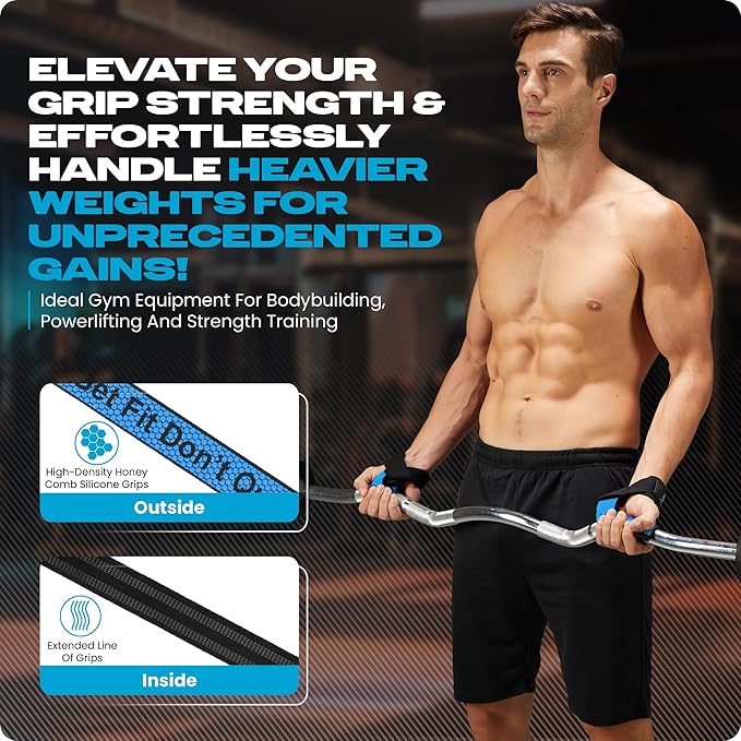 Special Essentials 2 Pack of Wrist Straps for Weightlifting - Two-Sided Anti Slip Silicone Grip & Padded Neoprene - Durable Gym Lifting Straps for Men and Women for Bodybuilding & Powerlifting