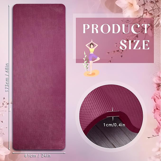 Timgle 6 Pcs 10mm Thick Yoga Mat Bulk 68 x 24 Inches Anti-slip Tear-resistant Exercise Mat Adult Gym Mats for Fitness, Stretching, Workout and Studio, Outdoor Yoga, Pilates