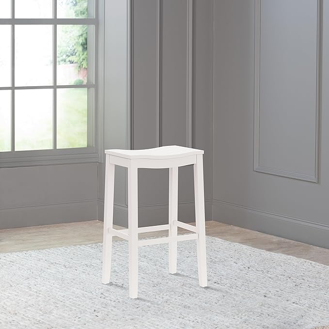 Hillsdale Furniture Fiddler Backless Counter Height Saddle Stool, White