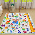 Baby Gyms Playmats for Playpen, 50"×50" Safari Zoo Alphabet Play Mat Waterproof ABC Learning Mat Jungle Themed Nursery Floor Playyards Thicken Soft Polyester Padding for Toddlers Infants