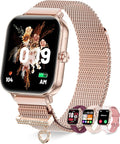 Smart Watches for Women(Android/iPhone) 20-Day Battery 4 Straps 1.85" HD Fitness Trackers with Bluetooth Calls/Notifications Smart Watch Step Sleep Heart Rate SpO2 Monitor 100+ Sports Modes, Rose Gold