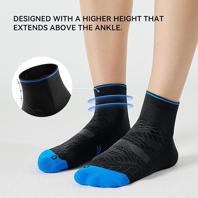 CS CELERSPORT 2/5 Pairs Ankle Compression Socks for Men and Women Running Athletic Socks