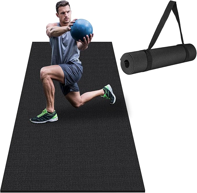 Large Exercise Mat 8'x5'|12'x6'|6'x4'|6'x2' Workout Mat for Home Gym Mats Exercise Heavy Duty Gym Flooring Fitness Mat Large Yoga Mat Cardio Mat for Weightlifting, Jump Rope, MMA, Shoe-Friendly
