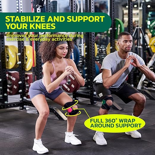 aoFIT Knee Brace for Men Women Knee Pain Meniscus Tear Arthritis Patella Dislocation Best Osteoarthritis Adjustable Compression with Memory Stabilizers for ACL MCL Breathable for Injury Recovery 4XL