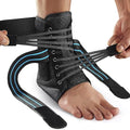 AGPTEK Ankle Brace for Women Men, Adjustable Lace-Up Ankle Support with Removable Splints for Sprained Ankle, Injury Recovery, Ankle Stabilizer Wrap for Basketball Volleyball Sports, Blue, L