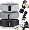 HIMESPORNER Wide Fabric Resistance Bands for Working Out, 3 Level Non-Slip Exercise Booty Bands for Women & Men Leg and Glutes with Hair Ties and Tape Measure - for Home Gym Workout, Yoga, Pilates