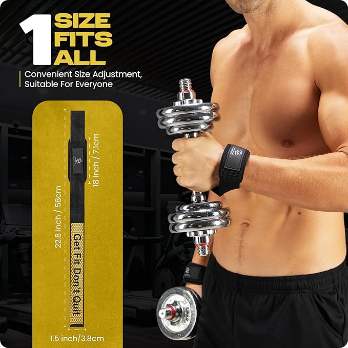 Special Essentials 2 Pack of Wrist Straps for Weightlifting - Two-Sided Anti Slip Silicone Grip & Padded Neoprene - Durable Gym Lifting Straps for Men and Women for Bodybuilding & Powerlifting