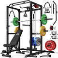 JELENS S21 Power Cage, Multi-Function Power Rack with Adjustable Cable Crossover System, 2000LBS Squat Rack for Home Gym with More Training Attachments