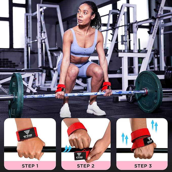 WYOX Figure 8 Lifting Wrist Straps for Weightlifting – Heavy Duty Padded Neoprene Wrist Support, Powerlifting & Strength Training Lift Straps for Deadlifts, Pull Ups, Rows, Shrugs, Gym Training Hand Grip Support for Bodybuilding