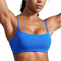 CRZ YOGA Butterbreeze Scoop Neck Sports Bras for Women - Spaghetti Straps Wireless Workout Padded Gym Cami Top