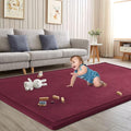 Baby Play Mat for Floor Nursery Muscle Mat Area Playroom Rug 39"x59" Memory Foam 1.3" Thick Crawling Mat for Babies,Toddlers, Infants,Kids (Burgundy)