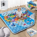 Baby Play Mat, 50x50 Playpen Mat with Super Soft Touch, Thick Activity Mat with Upgraded Anti-Slip Bottom, Machine Washable Crawling Mat for Floor & Picnic (Map)