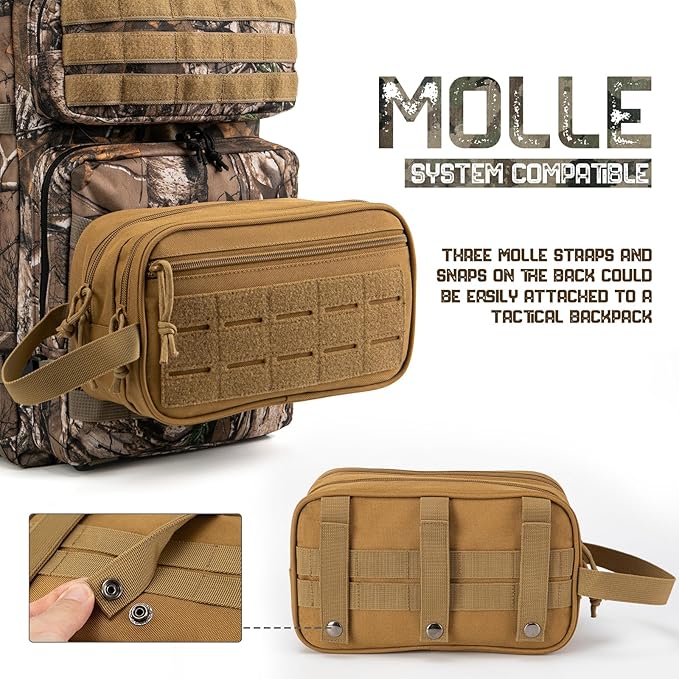 QT&QY Tactical Toiletry Bag For Men Hygiene Bag EDC Military Tool Molle Pouches Small Dopp Kit Mens Shaving Kit Travel shower Bags