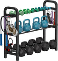 Adjustable Dumbbell Rack, Weight Storage Stand Holder for Dumbbells & Kettlebells, Heavy-Duty Home Gym Organizer with 6 Hook for Home Gym Equipment Accessories (Rack Only)