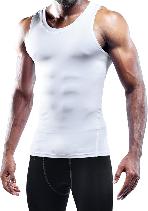 NELEUS Men's 3 Pack Athletic Compression Under Base Layer Sport Tank Top
