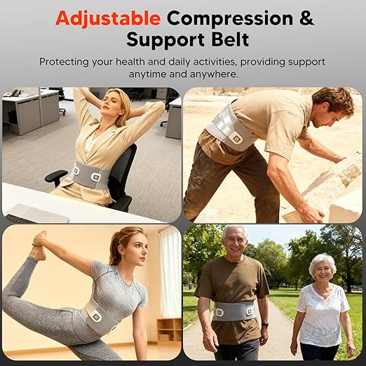 arboleaf Lower Back Pain Relief Belt - Adjustable Heated Back Brace with Detachable Heating Pad, 360° Wrap for Sciatica, Herniated Disc, Muscle Strain Size XXL (Waist 39"-43")