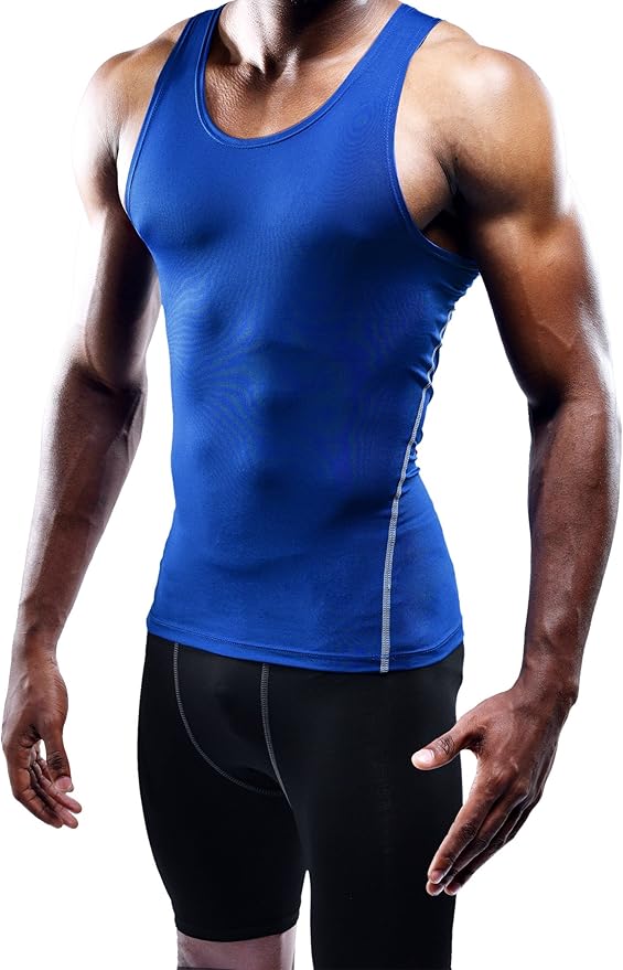 NELEUS Men's 3 Pack Athletic Compression Under Base Layer Sport Tank Top