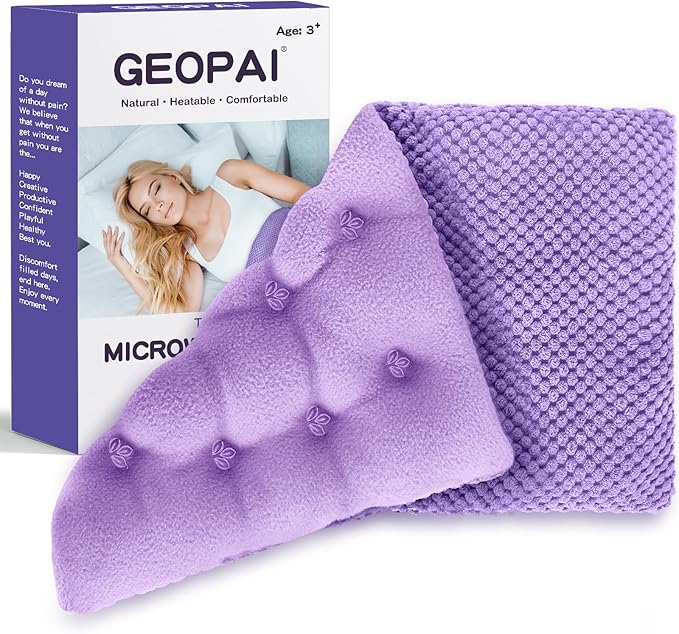 Microwavable Heating Pads 15 * 9" for Pain Relief, Weighted Moist Microwave Heat Pad for Cramps, Neck Shoulder, Back, Warm Compress Rice Bean Bag Hot Pack for Muscles, Joints Ache, Unscented,1 Pack
