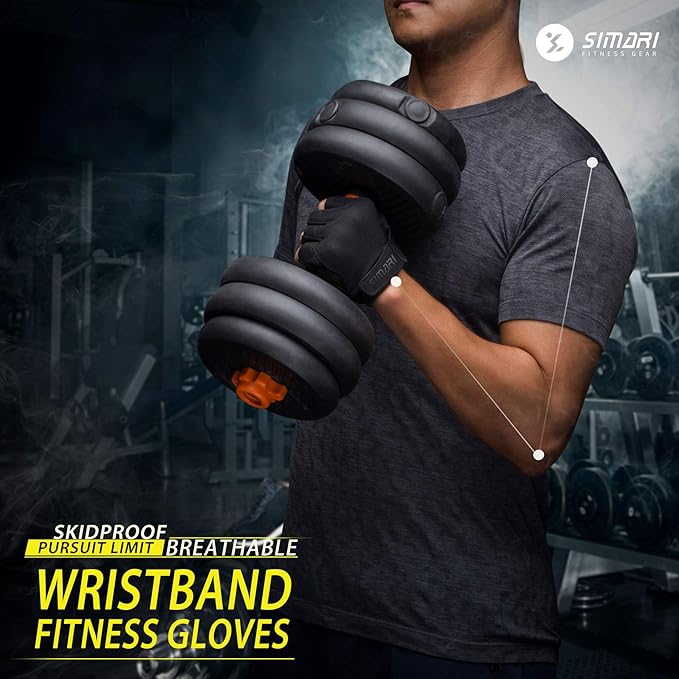 SIMARI Breathable Workout Gloves for Men and Women, Padded Weight Lifting Gloves with Great Grip, Full Palm Protection for Gym Training, Cycling, Weightlifting, Exercise, Crossfit, Climbing